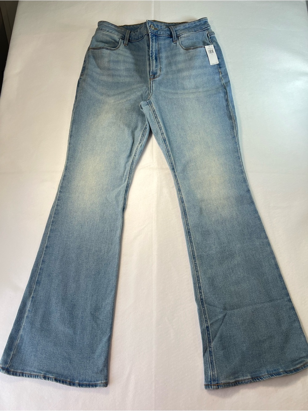 Old Navy Light Blue Flare Jeans - High-Rise Wide Leg Size 12 NWT Denim
